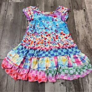 Vintage JAMS WORLD Hattie Dropwaist Floral Hawiian Tiered Layered Dress Small